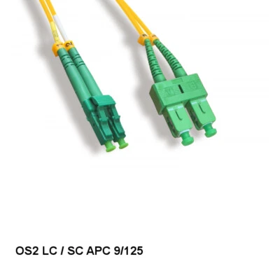 [10X] 3 Meter LC/SC APC OS2 9 /125 Duplex Single-Mode Fiber Optic Cable OFNR