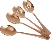 Amosfun 4 Pcs Stainless Steel Public Spoon Kitchen Scoops Non Stick and Easy to Clean Cutlery for Serving Vegetables and Rice for Sharing at Home
