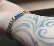 10" Rainbow Chain Anklet or Bracelet w/ Locking Clasp and Allen Key CuffStore