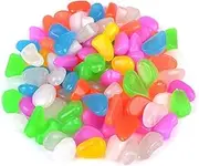 Generic 100Pcs Luminous Pebble Stones for Aquarium and Garden Decorations Glow Dark Cobblestones Gravel for Fish Tank and Landscaping