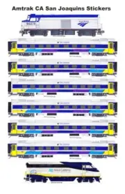 Amtrak San Joaquins Venture Train 8 individual Stickers Andy Fletcher