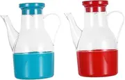 ABOOFAN 2Pcs Oil Dispenser Soy Sauce and Vinegar Bottle Holders for Kitchen Condiment Storage Easy Pour Control Sealed Freshness Compact Design