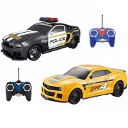 RC Police Car & Racing Sports Car 1:24 Scale Remote Control Police Chase Fun ...