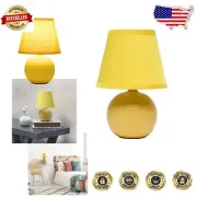 Modern 2-Pack Table Lamps - Chic Globe Design with Yellow Tapered Shades