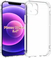 USTIYA for iPhone 13 Mini Case Clear 5.4" 2021 TPU Four Corners Cover Transparent Soft Camera Protection Lens