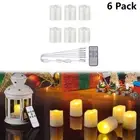 6PCS Flameless LED Candle Flickering Tea Light Rechargeable Timer Remote Control