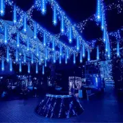 Meteor Shower Falling Star Rain Drop Icicle 8 Tube 384 LED New Year Tree Light