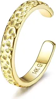 [HAIAISO] 14k Gold Filled Toe Rings For Women Stylish Open Adjustable 2-3mm Toe Rings Summer Beach Foot Jewelry