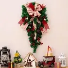 Christmas Christmas Door Wreath Half Face Tree Red Berries Wreath Home Decor