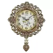 Clock : 40cm (16") Victorian Style Pendulum Wall Clock - Silver
