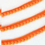PomPom Parade: 10 Yards Orange Mini Ball Fringe Ribbon for DIY Sewing, Home Deco