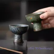 Xiangyun High Foot Cup Gilded Silver High Foot Cup Ceramic Tea Set Tea Cup