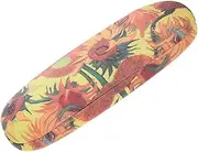 [Healvian] Oil Painting Glasses Case Glasses Organizer Hard Sunglasses Case Hard Cases for Sunglasses Travel Sunglasses Holder Temple Multi Sunglass Organiser Large Floral Portable Leather