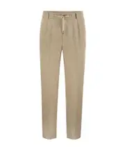 Jogger in pure linen gabardine 46,52 Nude