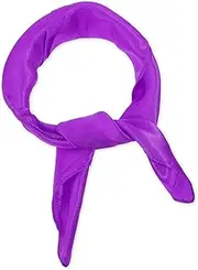 [Psyqtsuary] Chiffon Scarf Retro Satin Ribbon Scarf Square Ribbon Neck Scarf Chiffon Square Neck Scarves Handkerchief for Halloween Retro Women Girls Costume Accessory, Purple