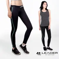 在飛比找PChome24h購物優惠-Leader 女性專用 colorFit運動壓縮緊身褲 藍線