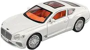 Scale Finished Model Car 1/24 for Bentley Continental GT Scale Finished Sports Car Model Die-cast Vehicles with Pull-back Miniature Replica Car(White)