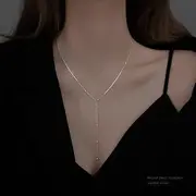 925 Sterling Silver Lariat Necklace Silver - One Size