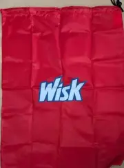 2 New WISK Detergent Lightweight Red Laundry Bag with Drawstring