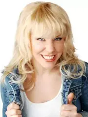 Shazza Long Blonde Layered Wig with Fringe Pk 1