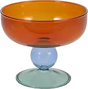 Healeved Sturdy Glass Dessert Bowl Ice Cup Smoothie Cup Yogurt Bowl Footed Ice Holder Kitchen Accessory
