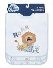 [Big Softies] Popover Bibs Lion 3 Pack in Blue