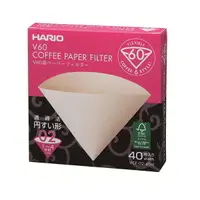 在飛比找Yahoo奇摩購物中心優惠-日本HARIO V60無漂白02濾紙40張 1~4杯