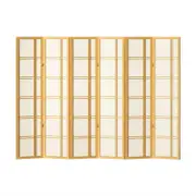 Artiss Room Divider Screen 6 Panel Nova Foldable Wooden Divider Natural