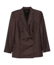 Theory Hickory Double Breasted Blazer US2 walnut color