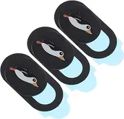 SWOOMEY 3pcs Camera Privacy Cover Pro Front Sticker Cartoon Stand Monitor Air Clippers Clamp Penguin Computer Camera Cellphone Camera Cover Tablet Camera Covers Abs Black