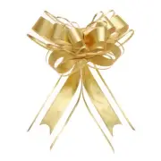 10Pcs 8" Giant Pull Bow Gift Wrapping Organza Bows Ribbon Gold