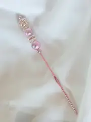 Beaded Crotchet Needle 3.0mm Pink Custom Gifts! Basket Fillers! Comes With Case