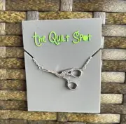 Silver Stork Scissors Necklace