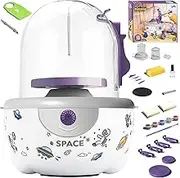 Electric Pottery Wheel, Pottery Kiln with Speed ​​Adjustment, Mini Pottery Wheel with Protective Cover, Clay Ceramic Shaping Art DIY Work Tool Kit, for Kids Adults, USB, 15 Accessories