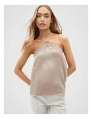 [Seed Heritage] Silk Lace Camisole in Cookie