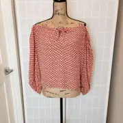 NWT - Billabong Off the Shoulder Crop Front Tie Top Size Medium