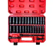 1/2" Drive Impact Socket Set,29-Pieces Metric (10-24mm) and SAE (3/8 to 1 inc...