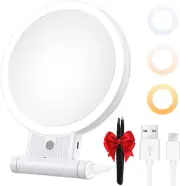 Makeup Mirror, 1X/30X Magnification with 3 Level LED Lights, 2000 Mah Rechargeab