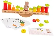 FELTECHELECTR Educational Wooden Rabbit Balance Counting Toy Safe Boys and Girls Number Learning Toy Set Number Educational Toldder