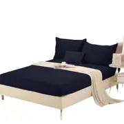Midnight Blue 1000TC Wrap Around Elastic Fitted Sheet Set