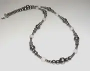 Navajo Pearls Necklace Sterling Silver Pink Conch Shell 19" Foxtail Strung