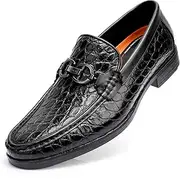 [ChrisLOOK] Men's Crocodile Pattern Leather Shoes Slip-on Loafers Business Formal Brogue Dress Shoes for Men