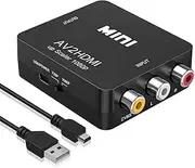 RCA to HDMI, AV to HDMI Converter, 1080P 4k Video Audio TV 3 RCA CVBS HDMI with USB Charging Cable