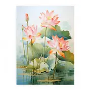 Flower Lotus Modern Art Canvas Print
