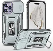 Phone Case for iPhone 14 Pro Max Case iPhone 14 Pro Max Grey Case for Women Men,with Camera Cover and Magnetic Kickstand Protective Phone Cover Case for iPhone 14 Pro Max(Grey)