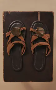 [Christopher Esber] Doma Stoned Crossover Suede Flat