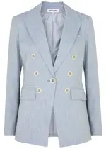 Veronica Beard Gaya Dickey Striped Stretch-cotton Blazer - Light Blue - 4 (UK8 / S) 4 (UK8 / S)