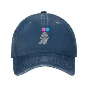 Cute Hippo Flying with Two Balloons Baseball Cap Men Women Vintage Trucker Hat