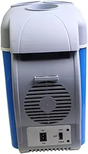 V Car Fridge Cooler Warmer l Compact Car Refrigerator Mini Freezer Box Belt Design for Minivan Blue