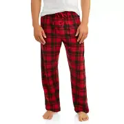Hanes Men's Microfleece Plaid Sleep Pants - Red Plaid